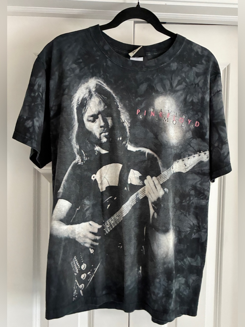 Liquid Blue Pink Floyd David Gilmour Tie Dye Graphic T-Shirt size Large